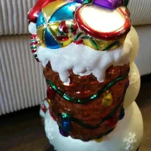 Thomas Pacconi Classics Blown Glass Collectible Snowman Statue 14” - Picture 13 of 16